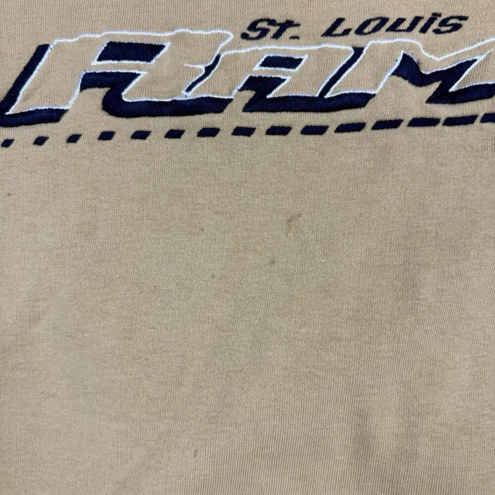 Vintage St. Louis Rams NFL Logo Athletic Game Day Hoodie Tan Large